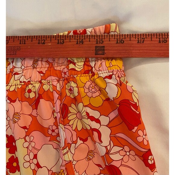 Avia Womens Running Shorts Size Large Orange Floral Print Double Layer W/Pocket - Picture 11 of 12